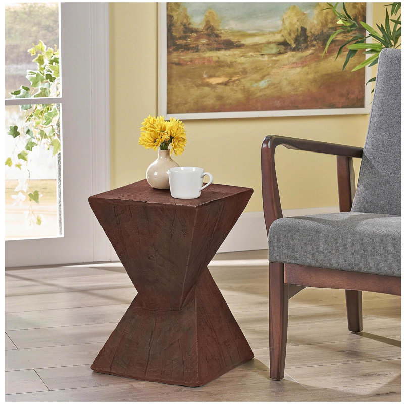 TABLE D'APPOINT GEOMETRIC MGO, COULEUR BRUN FONCÉ, Brun