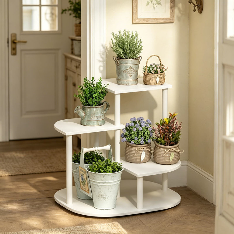 Support à plante à 3 niveaux pour l'intérieur et l'extérieur, tablette à plusieurs niveaux pour plantes, décor et objets de collection