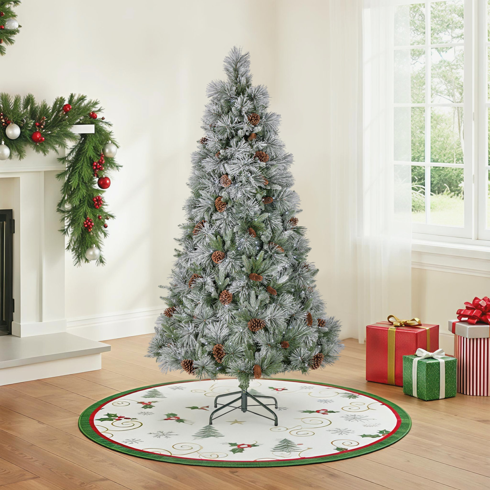 Gulea 60' Lighted Artificial Pine Christmas Tree