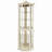 Glass Cabinet Lighted Corner Cabinet Corner Display Curio Cabinet, Glass Display With Light(Included)Bar Cabinet, Wine Cabinet With Adjustable Glass Shelves Carved Decoration WHITE, Light(Included)-648294587