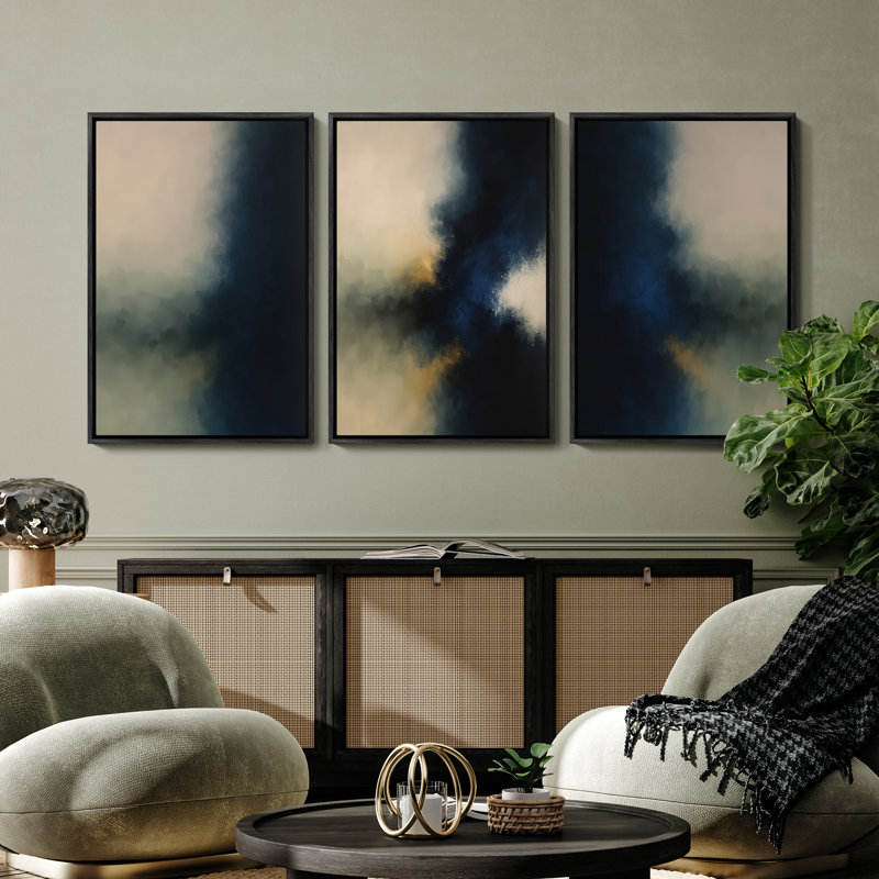 Art mural encadré, rétro, antique, classique pour chambre à coucher - 16 po x 24 po x 3 panneaux, Noir, H 24 po x l 16 po