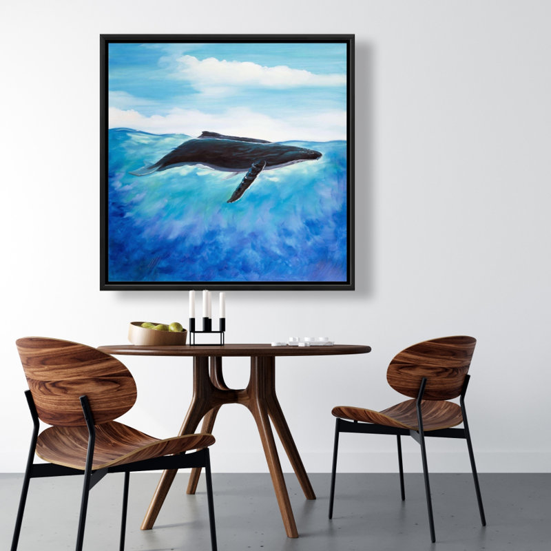 Baleine bleue, reproduction sur toile, H 36 po x l 36 po