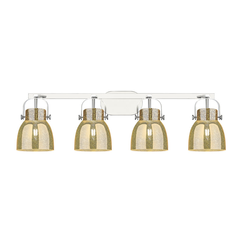 Luminaire de meuble-lavabo mural 4 po 6 lumières Slovan, Transparent, Chrome poli, Quatre lumières
