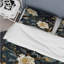 Opulent Gold Intrigue Floral - Ensemble de housse de couette en marbre-1350284414
