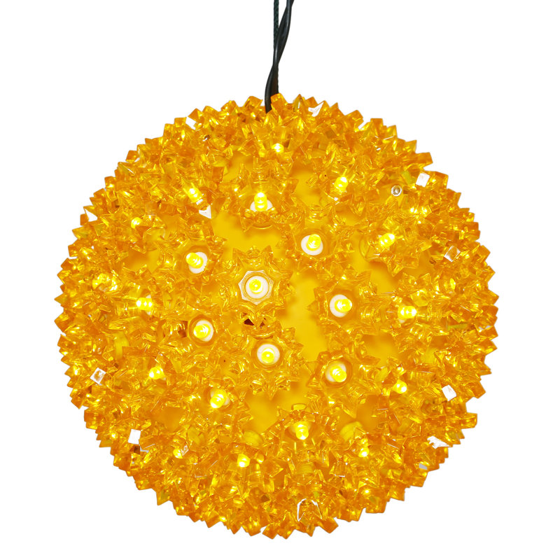 Starlight Sphere Ornament LED Light Sphere, 8" H x 8" W x 8" D, Gold