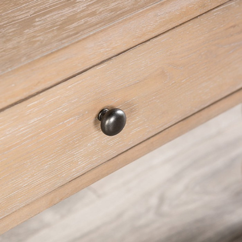 Table basse Cherie, 2 tiroirs, bois délavé blanc clair, 52 po