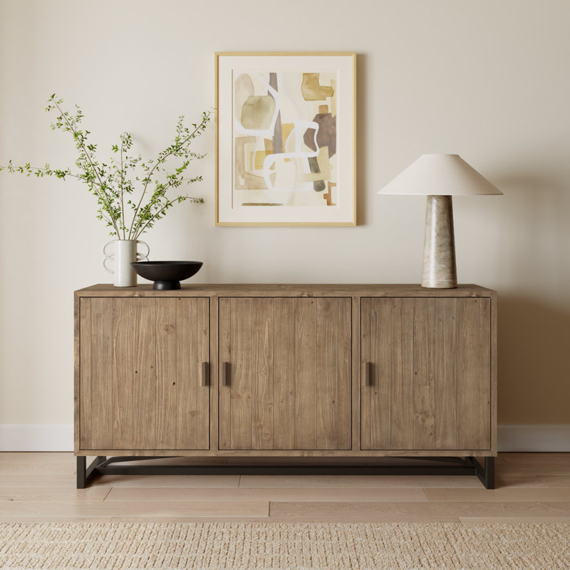 Lopez 68" Wide Pine Wood Sideboard, Sierra
