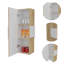Armoire à pharmacie rectangulaire en chêne clair et blanc à 3 tablettes