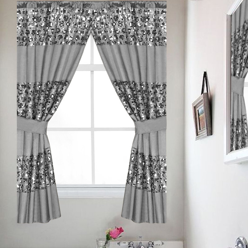 Northfleet Semi Sheer Curtain Single Panel, Silver 