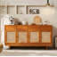 Buffet en bois massif et papier indonésien de style Wabi-sabi-1482725281