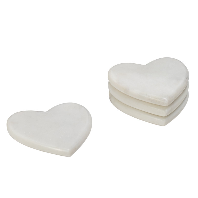 Marble Heart 4 inch Coasters