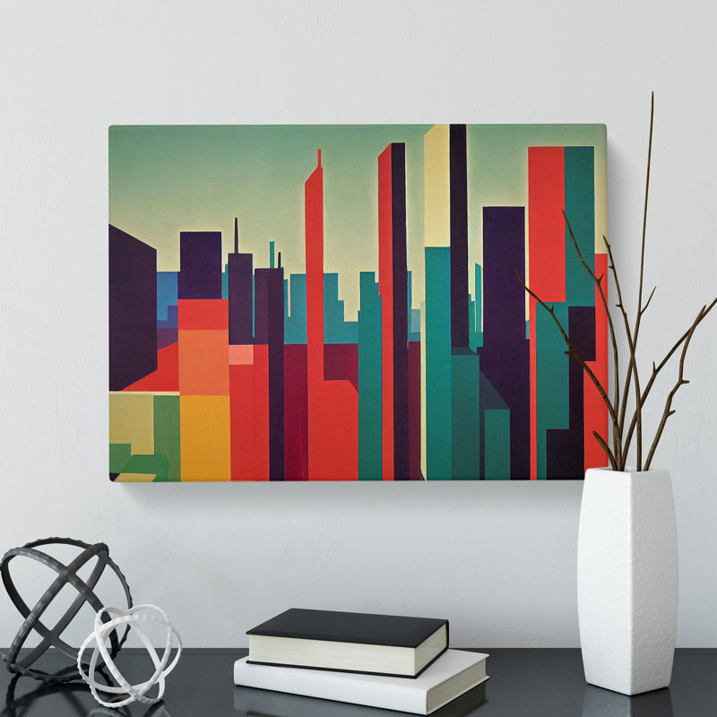 Creative City Skyline - Wrapped Canvas Print, 35cm H x 50cm W x 3cm D