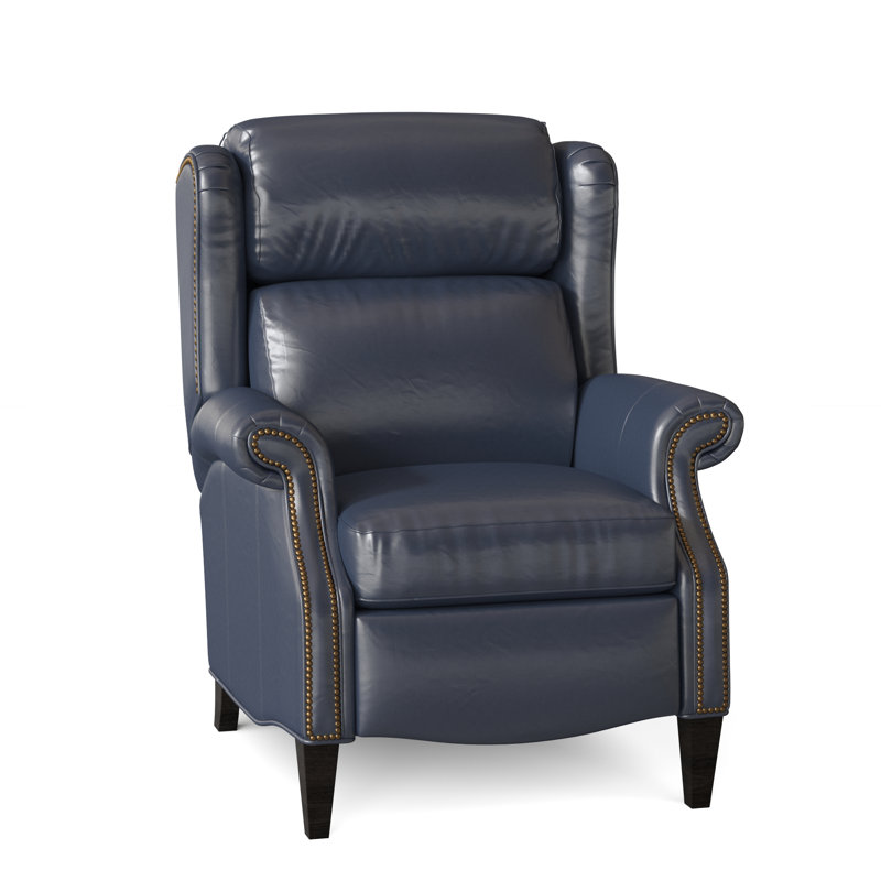 Miller Recliner, Aline Fumo Genuine Leather, Cobblestone, French Natural