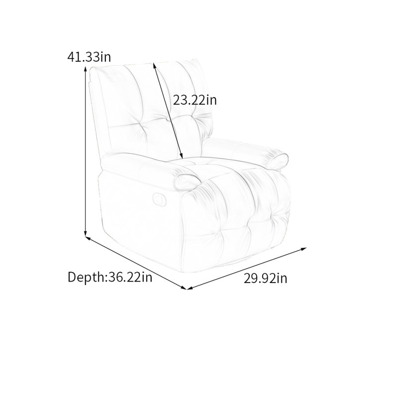 Ergonomic Recliner Chair with Adjustable Angle, Mint Green