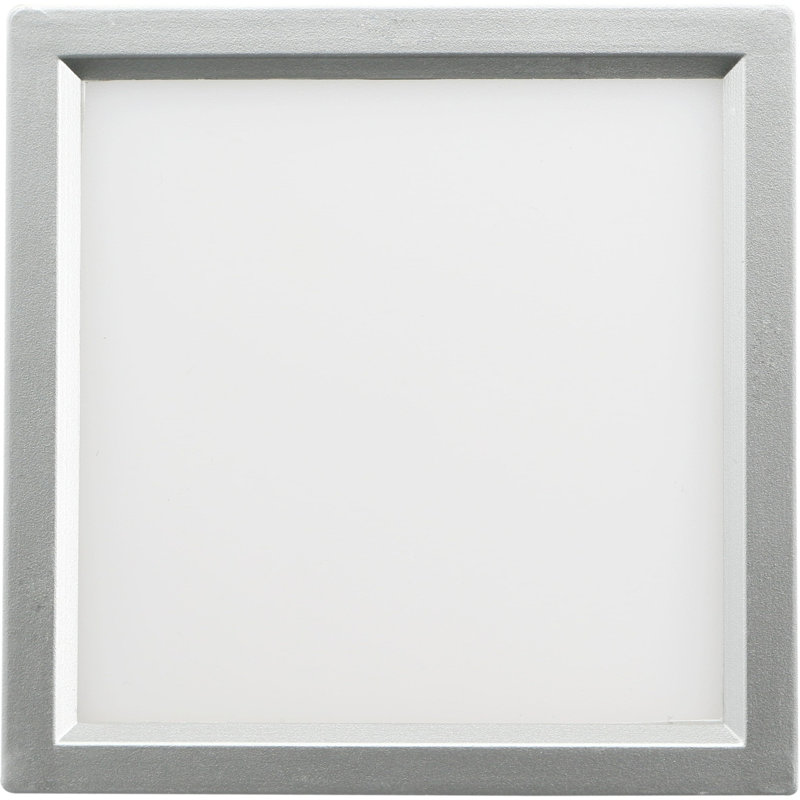 troy LED Flushmount - Square, 15W, 5CCT, Black, 1" H x 9" W x 9" D, Brush Nickel