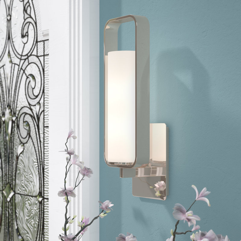 Applique murale à bras 1 lumière, Nickel poli