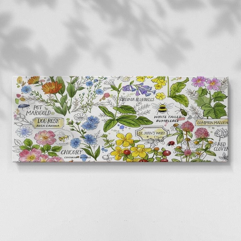Toile tendue avec châssis horizontal Hicat Garden, H 20 po x l 50 po