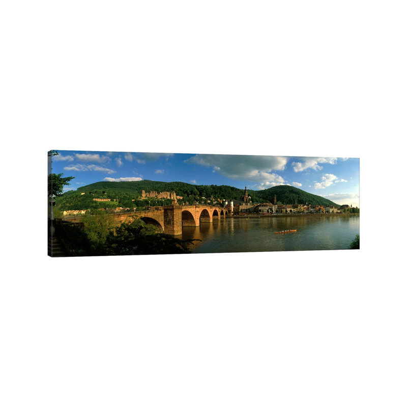Bridge, Heidelberg, Germany - Wrapped Canvas Panoramic Print, 30.48 cm H x 91.44 cm W x 1.91 cm D