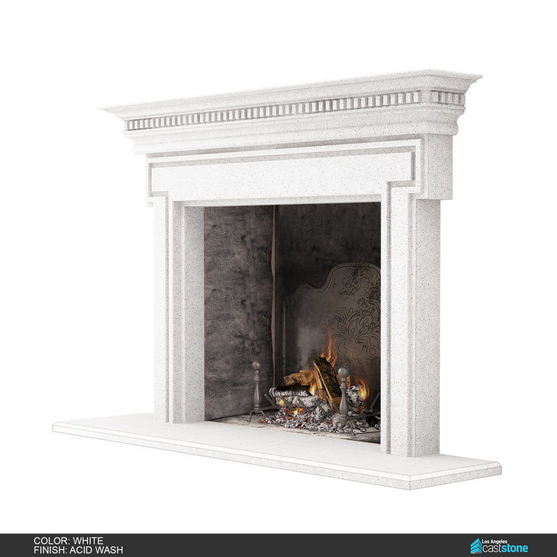 Saint Denis Fireplace Surround, Acid Wash White