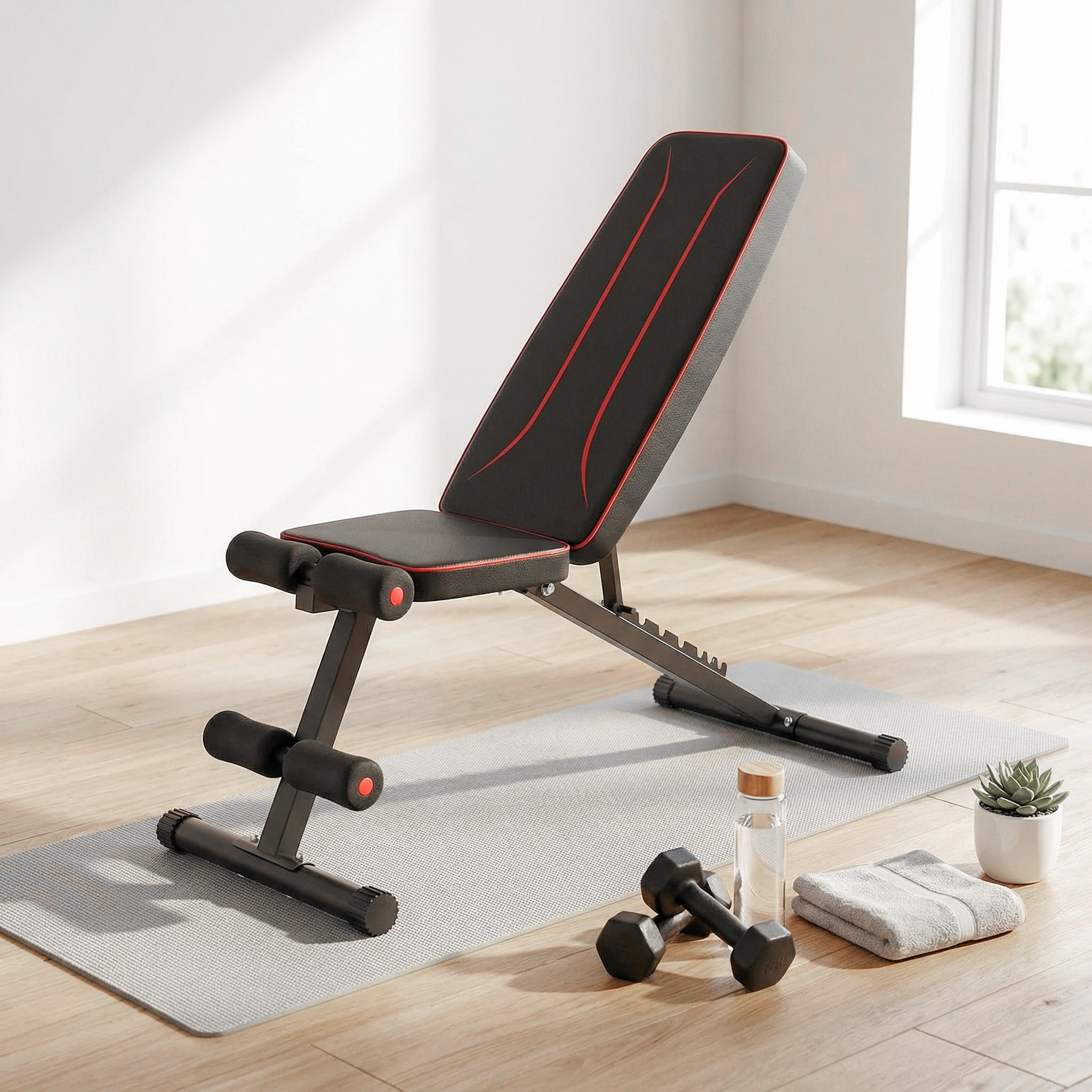 Homdox 660 Lb Adjustable Weight Bench, Fast Folding Workout Bench With ...