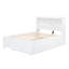 Lit plateforme double avec lit gigogne, tiroirs de rangement et ports USB, base de lit blanche pour les chambres d'amis-1959831841