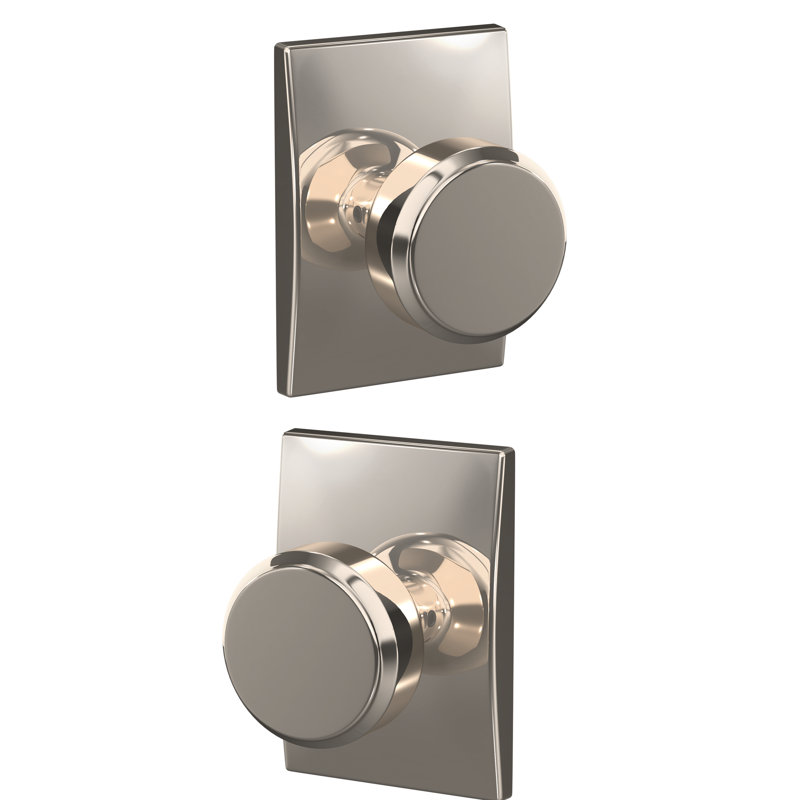 Bowery Privacy Door Knob, Polished Nickel