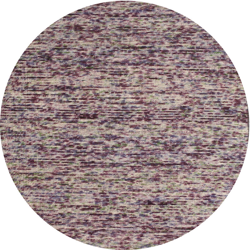 Tapis abstrait mauve / ivoire, Rond 7 pi