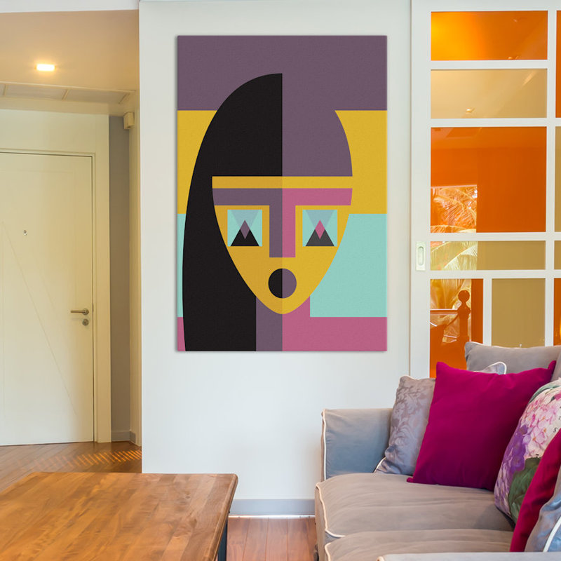 « geometric model », impression sur toile tendue, H 12 po x l 8 po x P 0,75 po