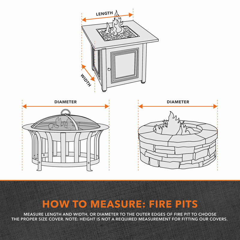 Modern Leisure Garrison Square Fire Pit Table Cover, Waterproof, 42" Square x 22"H, Sandstone