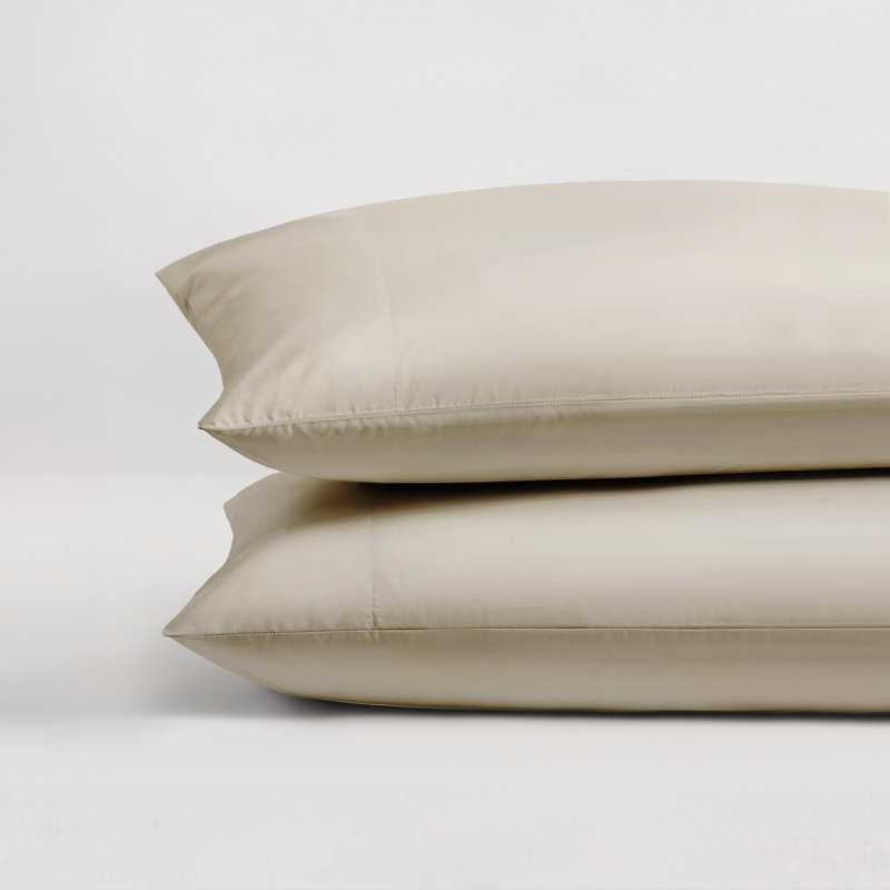 Ultra Percale Pillowcase Set, King, Flax