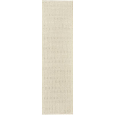 Nourison Washable Charm 2' x 6' Ivory Modern Indoor Rug