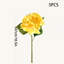 Bouquet de fleurs d'hortensia artificiel 5 pièces, verdure en soie simulée de 18,5 pouces, jardin, table de cuisine, vase décoratif, jaune-2072929460