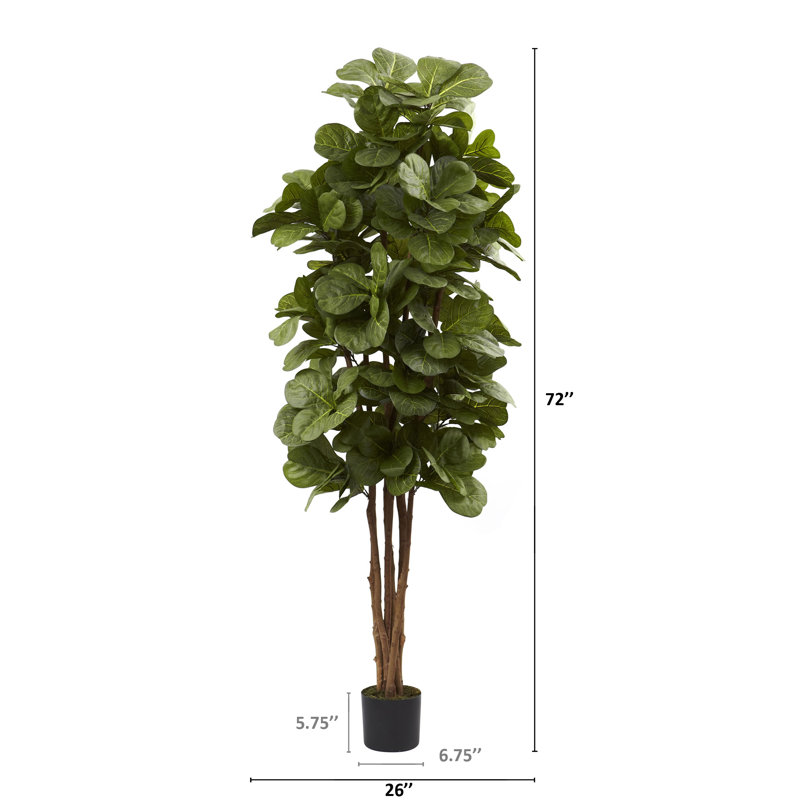 72'' Faux Fiddle Leaf Fig Tree in Planter