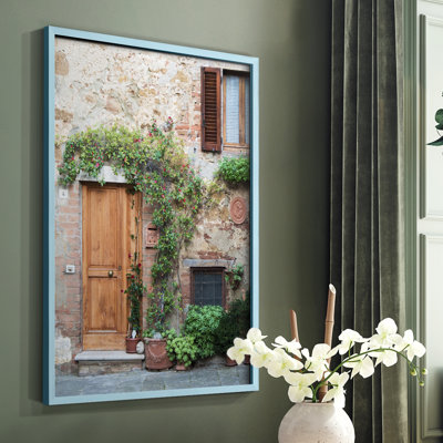 Reproduction encadrée d'entrée en bois massif Pienza