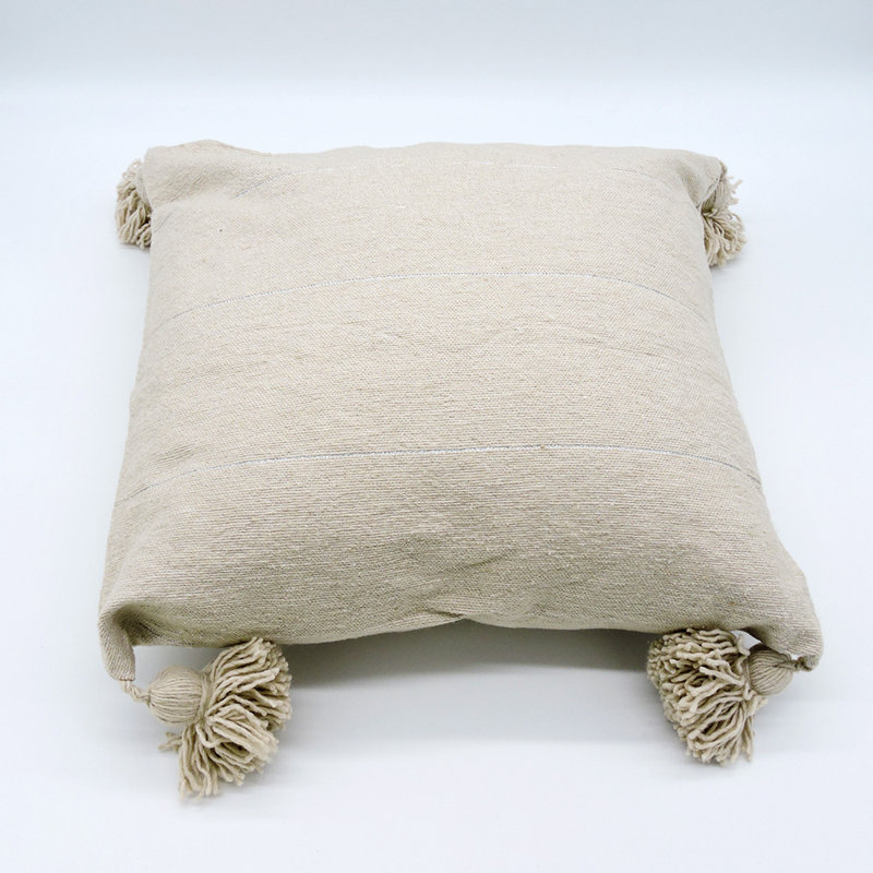 Square Indoor/Outdoor Pillow Cover, Beige/Silver