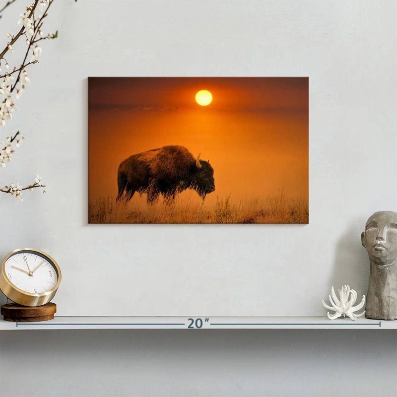 Brampt Bison Sunrise, 8" H x 12" W