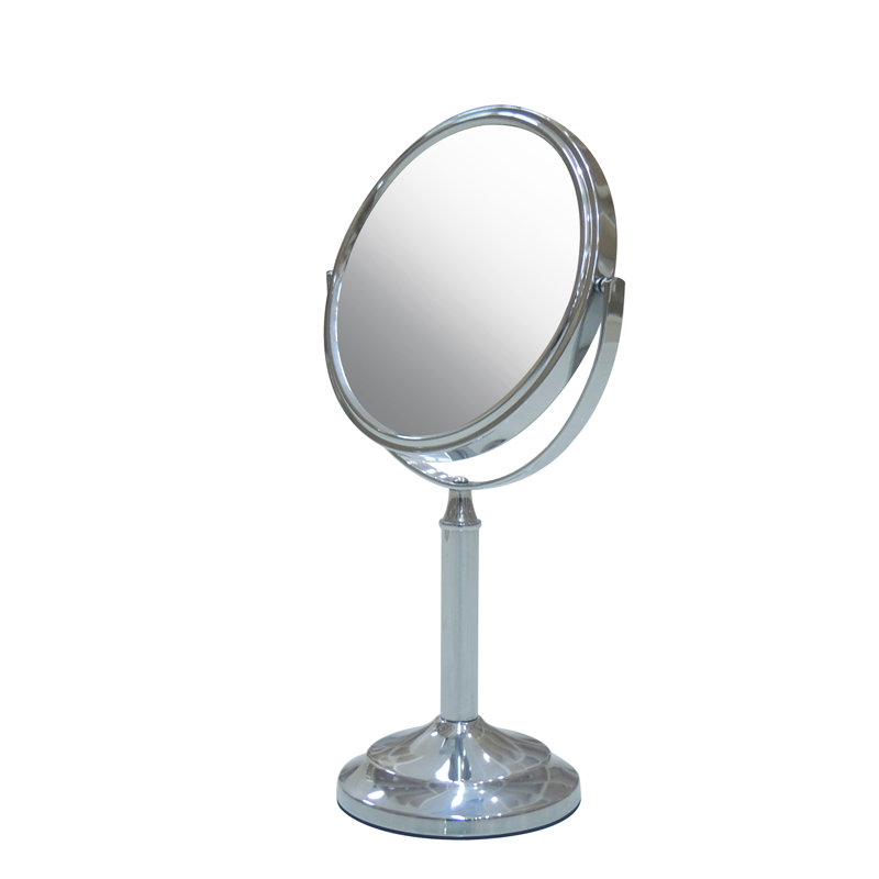 Miroir de maquillage / rasage autoportant, Nickel