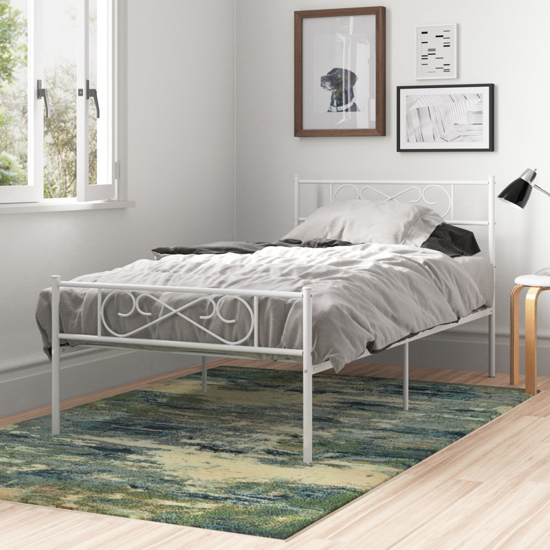 Base de lit en acier 35 po Bertraut, Blanc