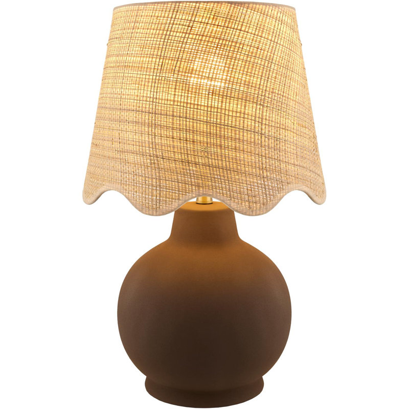 Ganza Table Lamp, Dark Brown, Brown