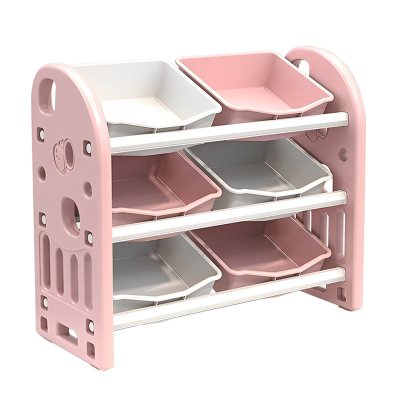 Organisateur de jouets en plastique Alianna, Rose / blanc