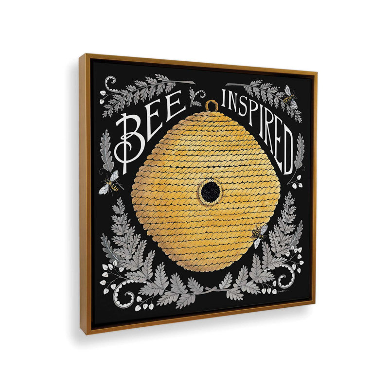 Bee Inspired by Deb Strain Art Print, Framed Canvas, 30 W x 30 H, Gold