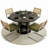 5-piece Round Pedestal Dining Set With Cane Back Cantilever Chairs-19417477