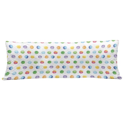 Ambesonne Abstract Fluffy Body Pillow Case Cover With Zipper, Big Polka Dots Colorful Circles Watercolor Paintbrush Modern Art, Accent Long Pillowcase -  wellbody_28447_50x140