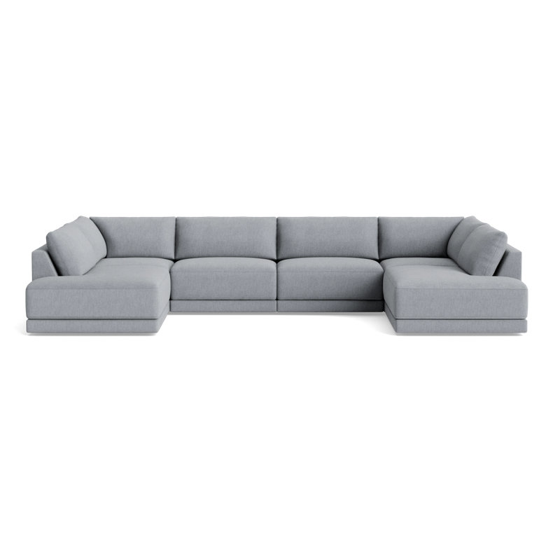 Eva Sectional, Performance Weave - Zinc