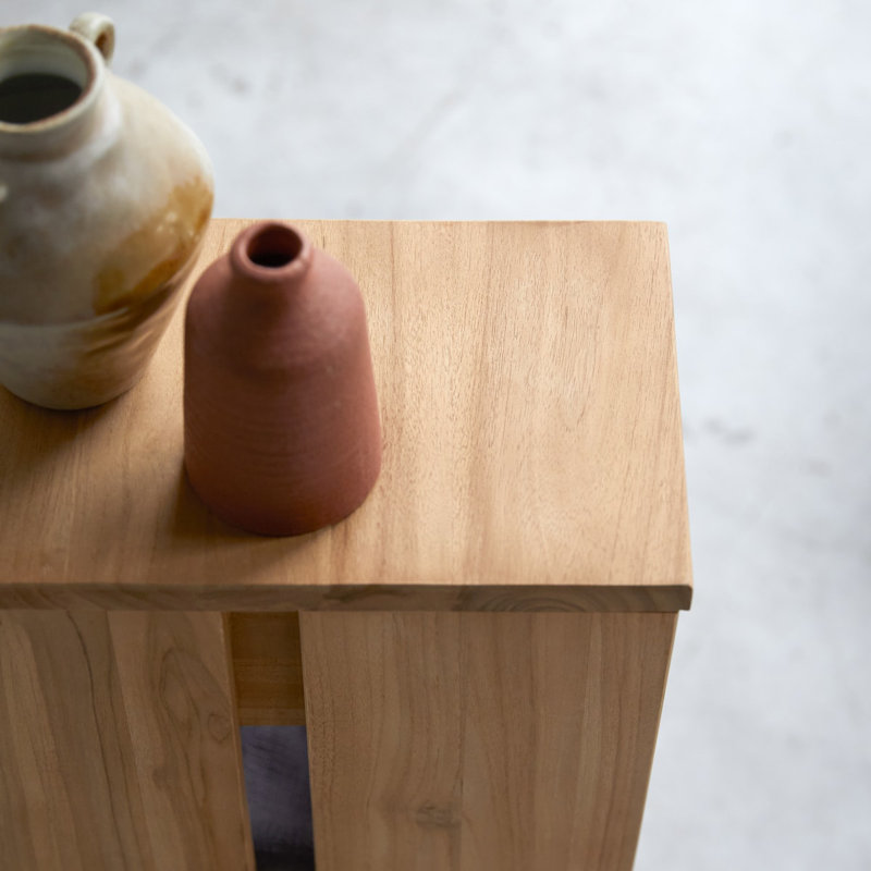 Eden Solid Wood End Table, Teak