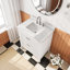 Ensemble de meuble-lavabo autoportant blanc entièrement assemblé de 30 po avec construction en bois massif et plateau en marbre d'ingénierie