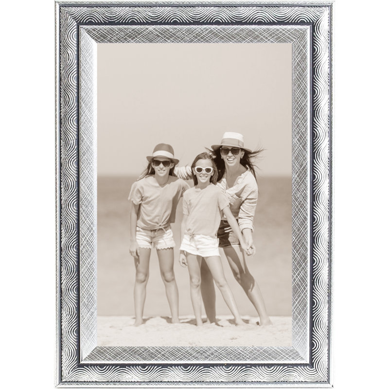 Single Picture Frame, Silver Swirl