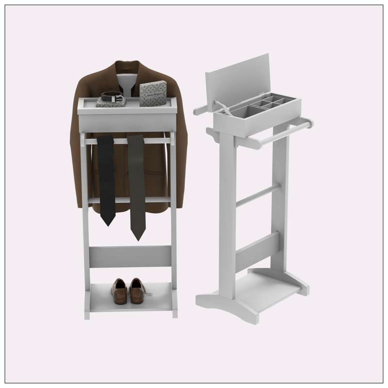 Portemanteaux portatifs avec porte-vêtements, Blanc