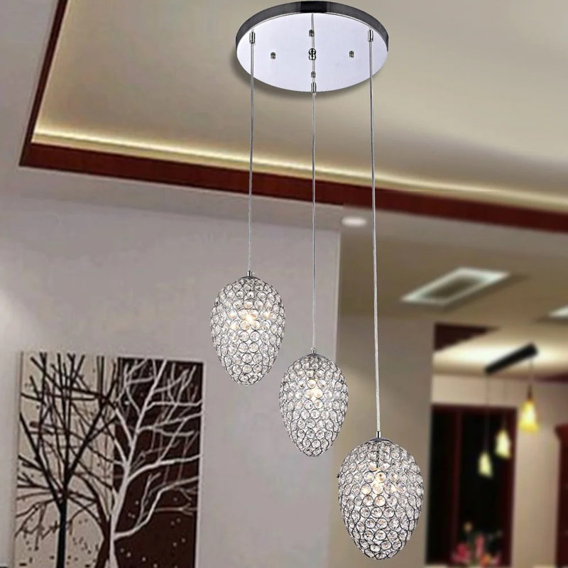 Luminaire suspendu géométrique 3 lumières grappe Whalan