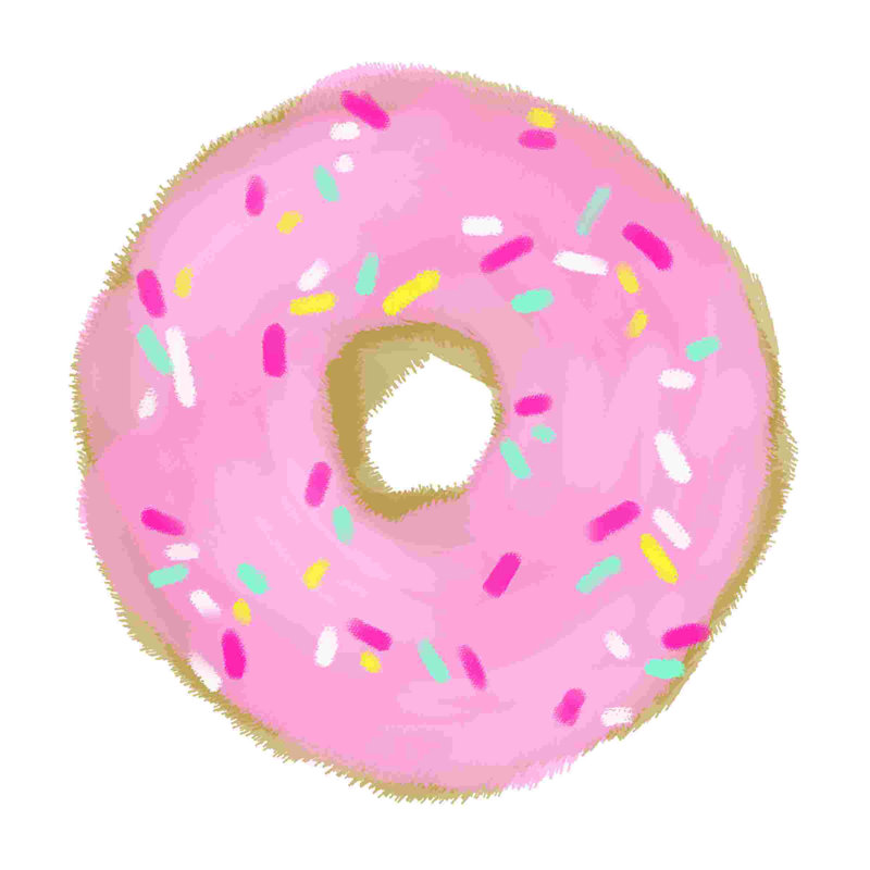 " Sprinkle Donut 2 " Painting Print, 12" H x 12" W  
